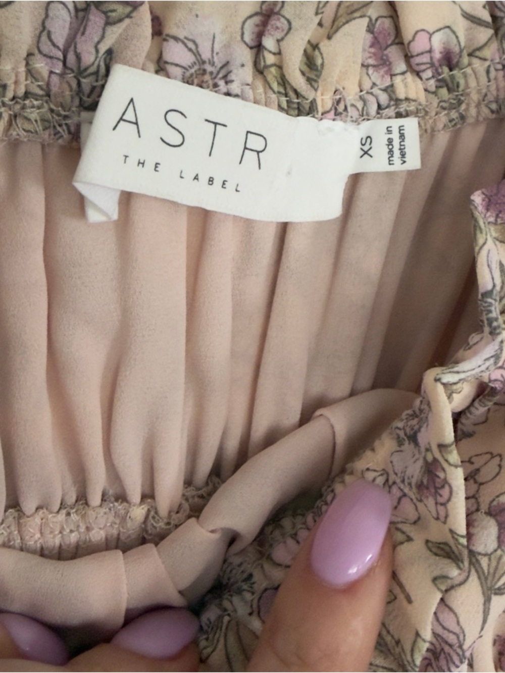 🌸 ASTR The Label Floral Maxi Dress XS Cottagecore Tie Strap Ruffle Boho - Picture 10 of 11